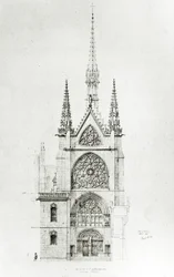 Ritning för restaurering av kapellet, Château de Pierrefonds, 1864